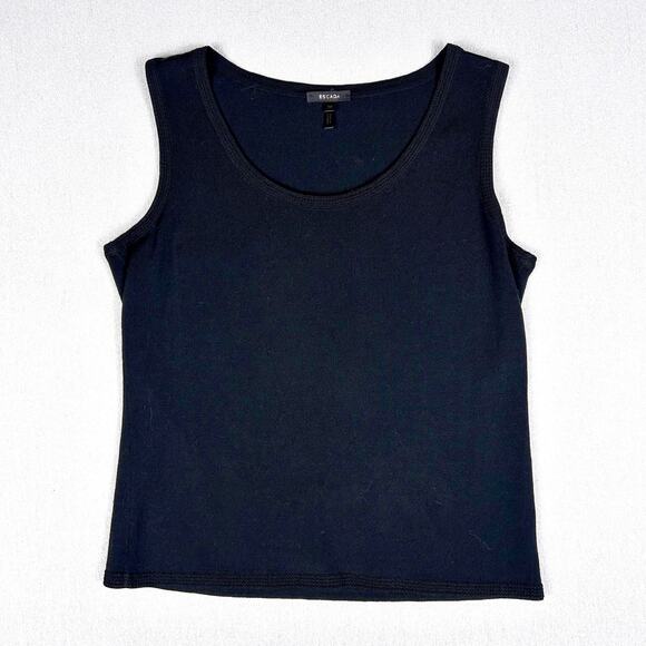 Escada Women's Wool Blend Knit Boxy Tank Top Black EU Sz 38 - Picture 1 of 5